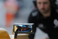 Formula One - Russian Grand Prix - Sochi, Russia - 30/4/16 - Renault F1 driver Jolyon Palmer of Britain sits in his car during the third practice session. REUTERS/Maxim Shemetov