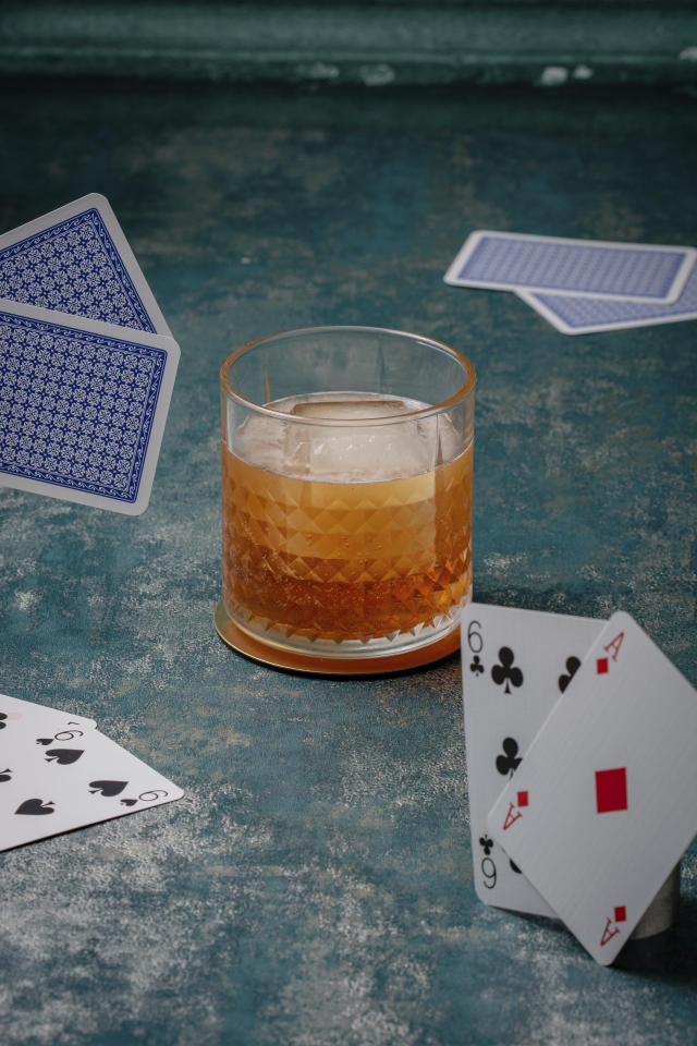 This image shows a Poker Cocktail. The Poker Cocktail is rum’s answer to the Manhattan, just substitute 2 ounces white rum for the rye, increase the sweet vermouth to 1 ounce and replace the cherry with ¼ ounce agave or simple syrup. (Callum Duffy via AP)