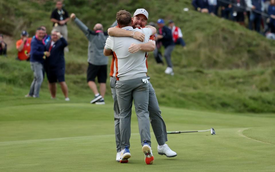 Shane Lowry celebrates at the 2021 Ryder Cup at Whistling Straits