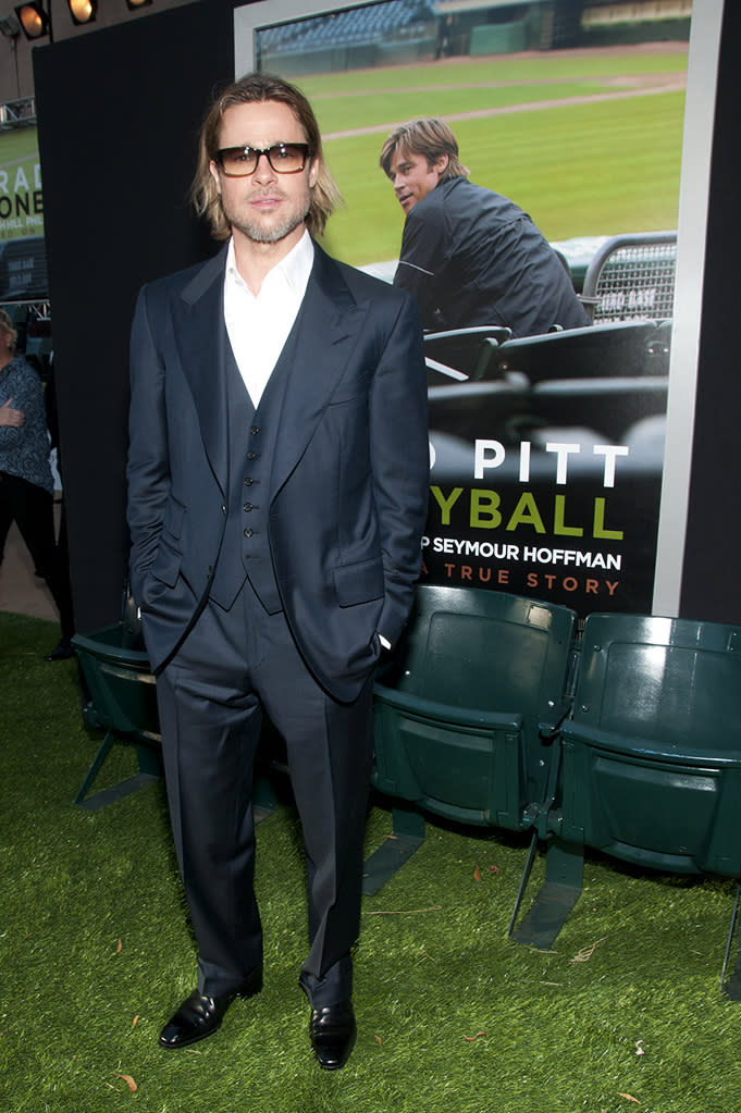 Moneyball Oakland premiere 2011 Brad Pitt