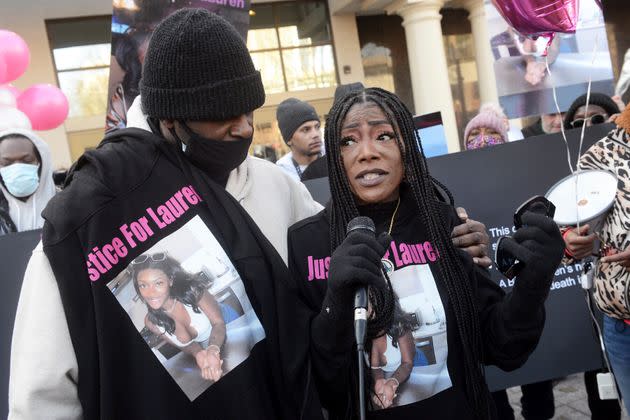 Shantell Fields, Lauren Smith-Fields' mother, speaks during a protest rally in front of the Morton Government Center in Bridgeport, Connecticut, Jan. 23. (Photo: via Associated Press)