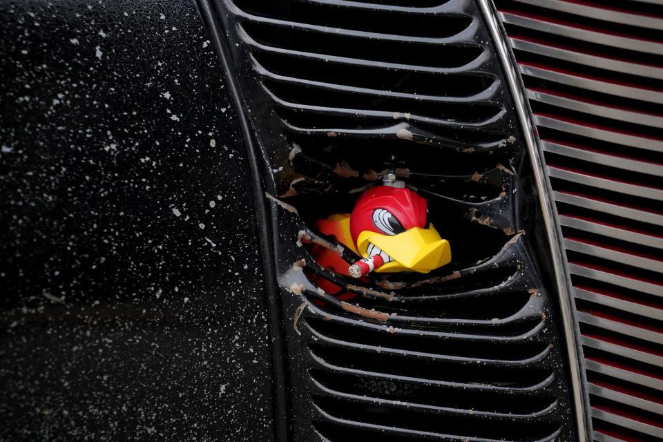 July 8, 2022; Columbus, Ohio; A clever way to fill a hole in the grill of a 1940 Ford at The Goodguys 24th Summit Racing Nationals Presented By PPG at the Ohio Expo Center on Friday, July 8, 2022. Fred Squillante-The Columbus Dispatch