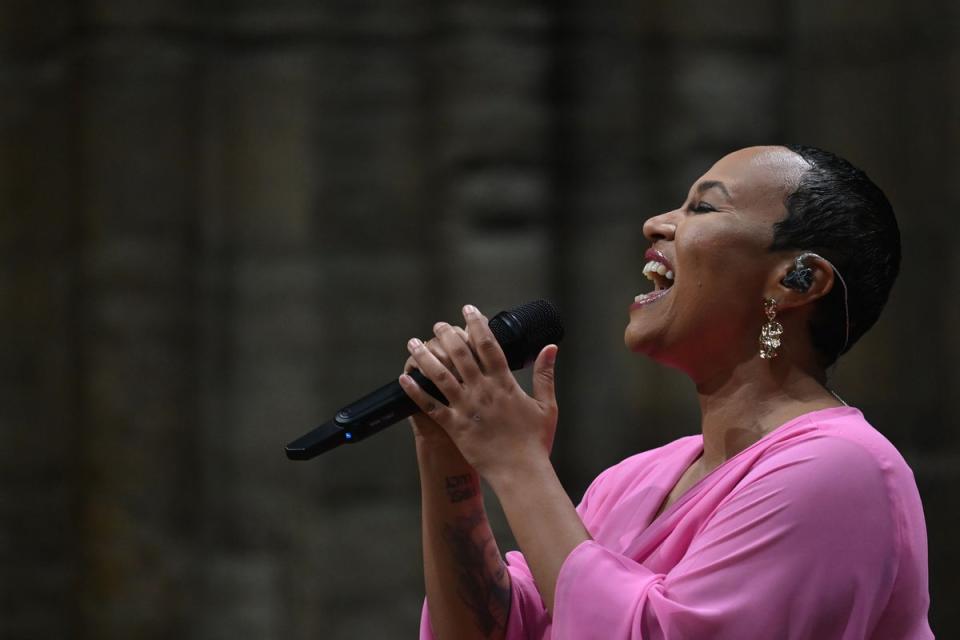 Emeli Sande performs during the Commonwealth Service at Westminster Abbey in London on Commonwealth Day (Daniel Leal/PA) (PA Archive)