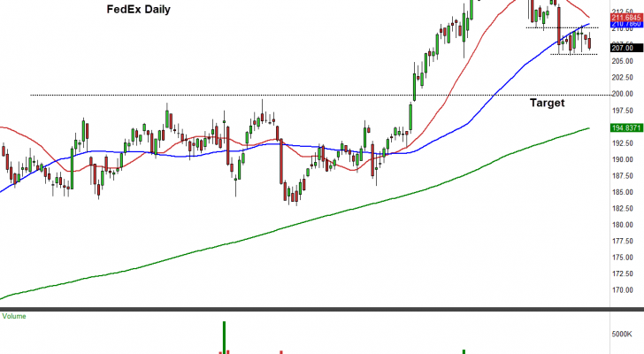 FDX stock chart daily view