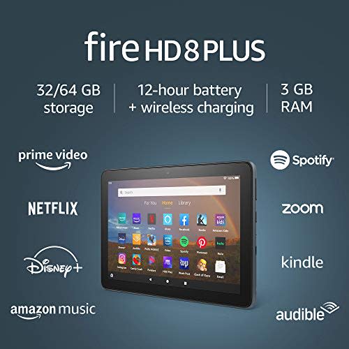 Amazon Fire HD 8 Plus tablet, HD display, 32 GB, (2020 release), our best 8" tablet for portabl…