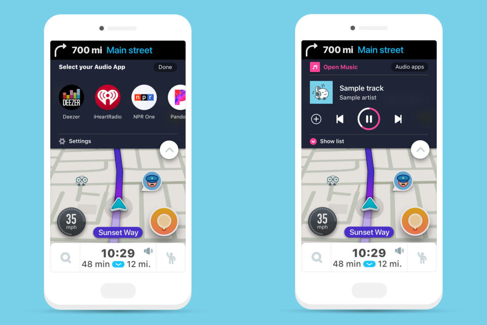 You won't have to use Google Maps if you want a built-in music player to