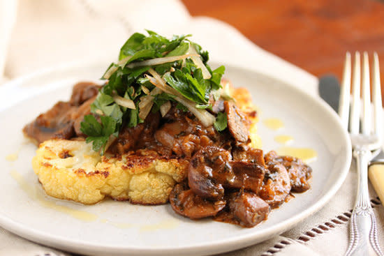 <strong>Get the <a href="http://cookandbemerry.com/cauliflower-steak-with-mushrooms-hee-hee/">Cauliflower Steak with Mushroom Ragout and Hee Hee Recipe</a> by Cook & Be Merry</strong>