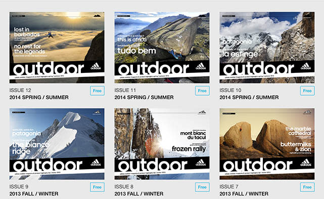 Adidas Outdoor Magazine screenshots