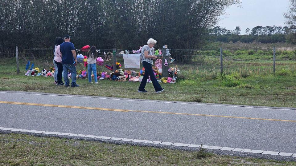 A memorial is set up in memory of 13-year-old Madeline Soto at the site where her body was discovered.