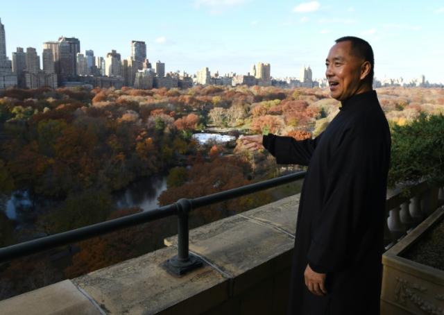 Billionaire Guo Wengui, who is seeking asylum in the United States after accusing officials in his native China of corruption, is photographed at his New York apartment on November 28, 2017