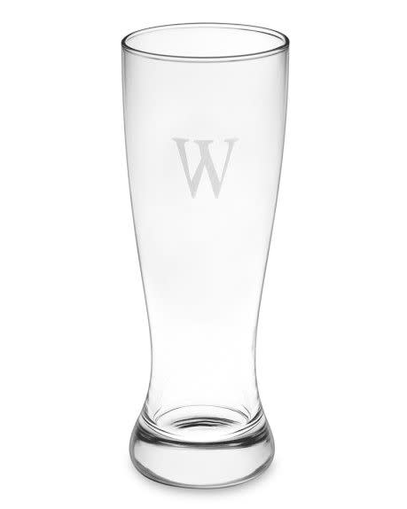 A Monogrammed Pilsner Glass