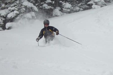 Erik Steenburgh of Salt Lake City skis deep powder during a lake-effect snowstorm at Alta Ski Area in Utah's Wasatch Range in April 2011. Steenburgh is the son of Jim Steenburgh, a University of Utah atmospheric scientist. The elder Steenburgh