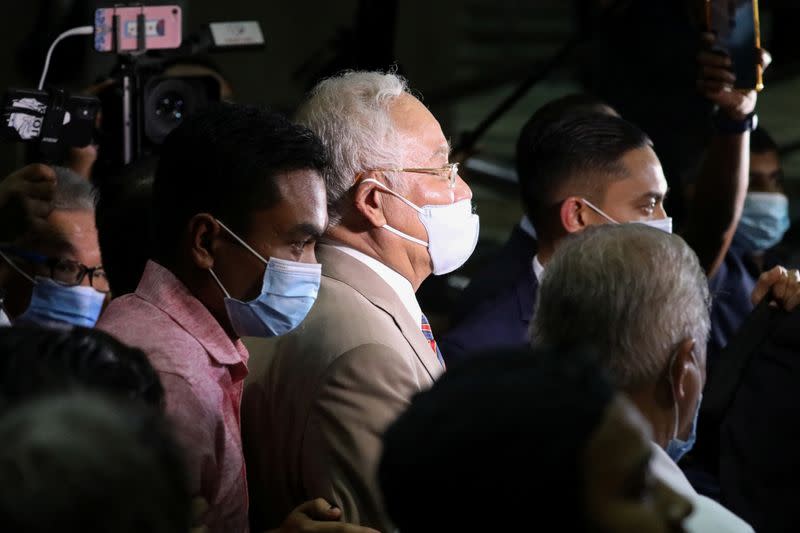 Former Malaysian Prime Minister Najib Razak leaves Kuala Lumpur High Court in Kuala Lumpur