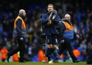 Britain Soccer Football - Tottenham Hotspur v Stoke City - Premier League - White Hart Lane - 26/2/17 Tottenham's Harry Kane applauds the fans at the end of the match whilst holding the match ball after completing a hat trick Action Images via Reuters / Peter Cziborra Livepic