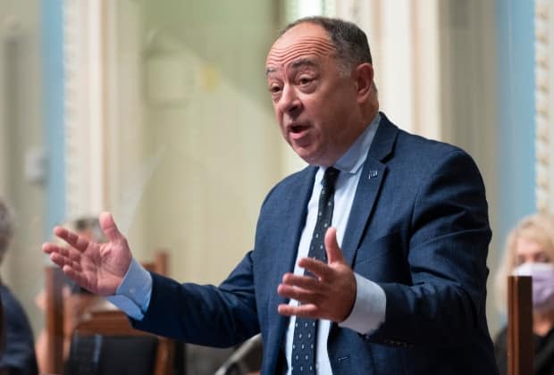 Quebec Health Minister Christian Dube, pictured during question period Tuesday, said this weekend he wanted to table a bill that would introduce sweeping changes to the health-care system. (Jacques Boissinot/The Canadian Press - image credit)