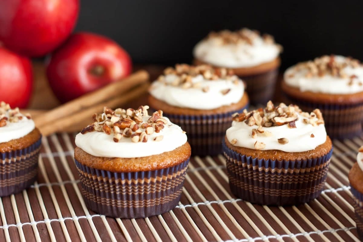 <p>Cooking Classy</p><p>Deliciously spiced, lightly apple flavored cupcakes that are perfect for Christmas. </p><p><strong>Get the recipe: <a href="https://www.cookingclassy.com/applesauce-spice-cupcakes/" rel="nofollow noopener" target="_blank" data-ylk="slk:Applesauce Spice Cupcakes;elm:context_link;itc:0;sec:content-canvas" class="link rapid-noclick-resp">Applesauce Spice Cupcakes</a></strong></p><p><strong>Related: <a href="https://parade.com/1093313/felicialim/best-applesauce-recipes/" rel="nofollow noopener" target="_blank" data-ylk="slk:24 Best Applesauce Recipes;elm:context_link;itc:0;sec:content-canvas" class="link rapid-noclick-resp">24 Best Applesauce Recipes</a></strong></p>