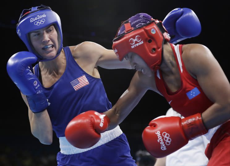 U.S. boxer Mikaela Mayer defeated Jennifer Chieng of Micronesia. (AP)