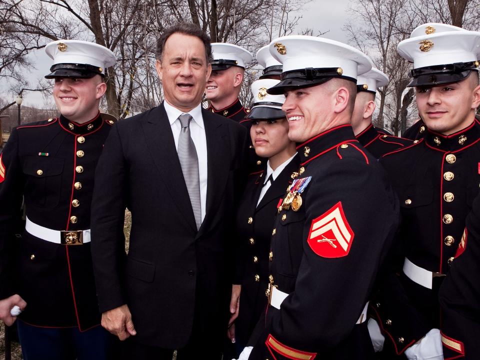 Tom Hanks with military.