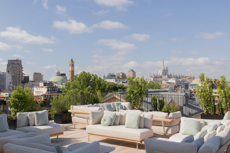 The rooftop of Kering's new headquarters on Milan's Via Senato.