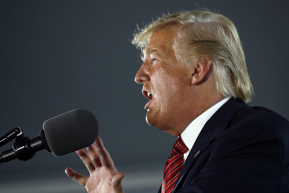 President Donald Trump speaks at Southwest Iowa Renewable Energy in Council Bluffs, Iowa, Tuesday, June 11, 2019.