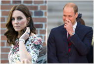 <p>It’d be difficult to miss the Duchess of Cambridge’s impressive engagement ring — 14 diamonds around a 12-carat sapphire, the bobble is said to be worth a staggering $400,000. But pay close attention, and you’ll notice that some senior members of the royal family have chosen not to wear their wedding rings — including Prince William. <em>(Photo: Getty)</em><br><br></p>