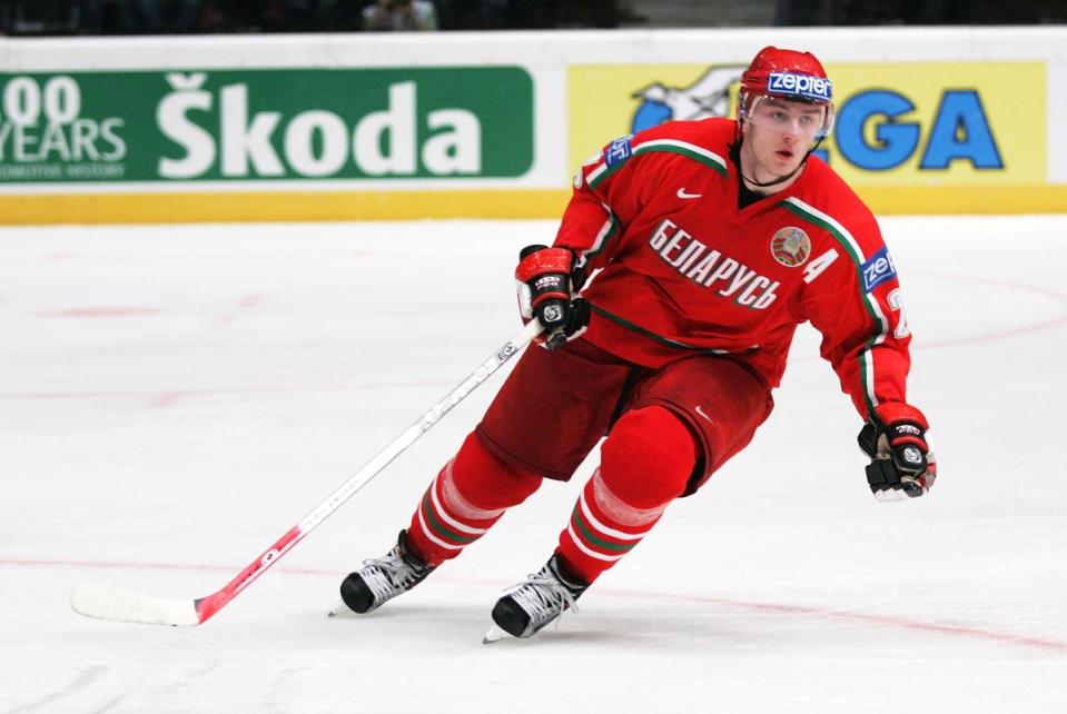 Konstantin Koltsov in action for Belarus at the IIHF World Men’s Championships (Getty Images)