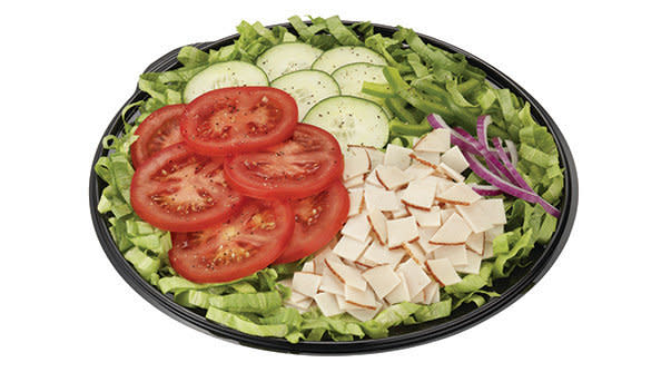 Be sure to take the dressing's nutrition into account when considering Subway's salad. (Photo: Subway)