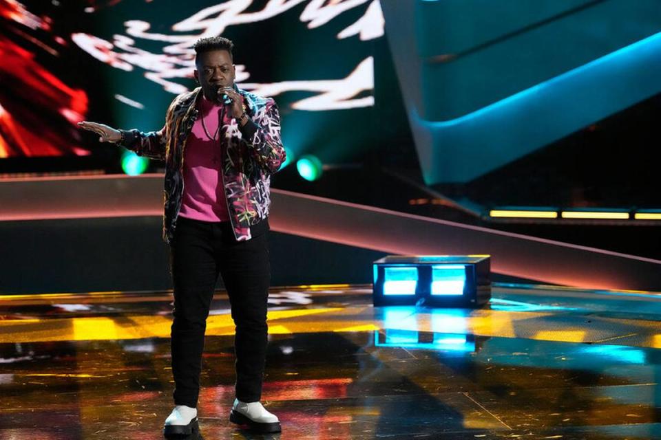 Stee performs on “The Voice” on NBC Monday, Oct. 2, 2023.