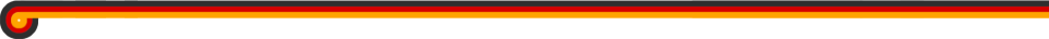 A custom-made dividing line drawn like the German national flag and curling on the left side.