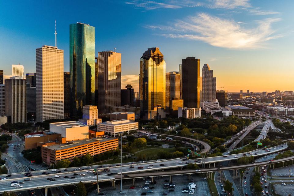 Downtown Houston, Texas at sunset