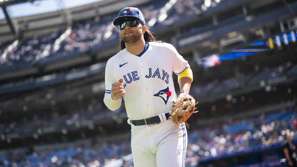 Bo Bichette is back with the Blue Jays after another IL stint. (Photo by Mark Blinch/Getty Images)