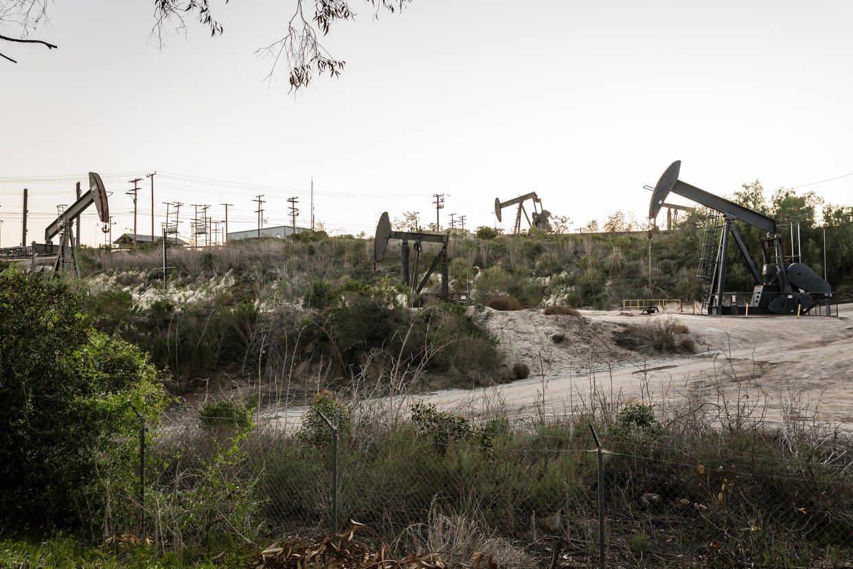 Oil wells in Los Angeles. (Leigh Photography for the Goldman Environmental Prize)