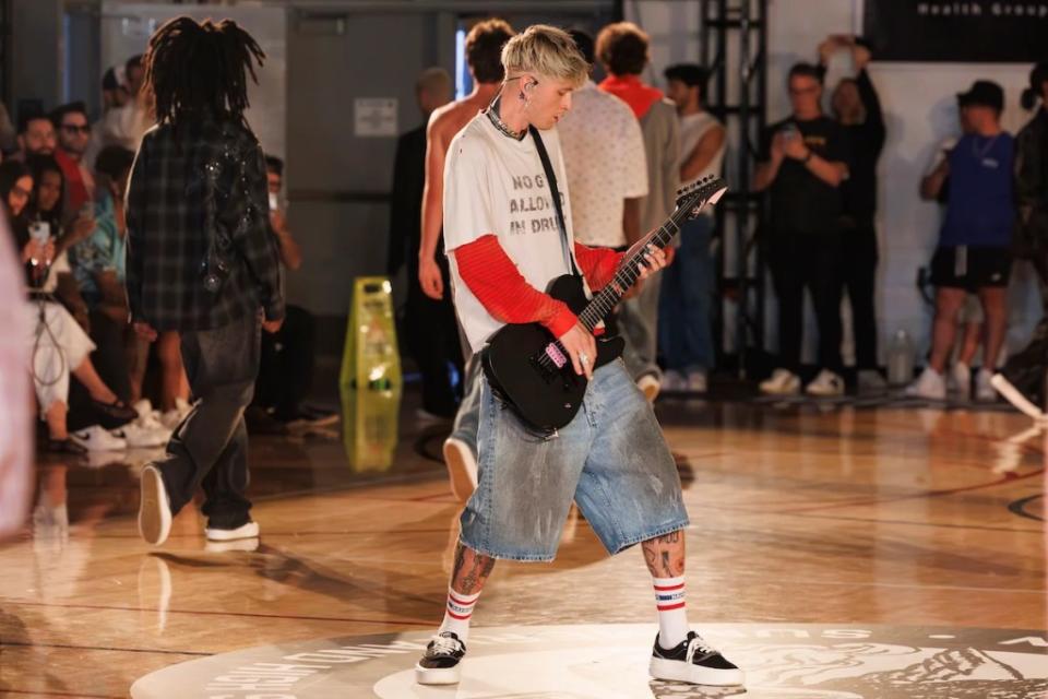 Machine Gun Kelly at Nahmias fashion show