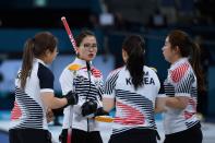 <p>The South Korean women’s curling team has taken the PyeongChang Olympics by storm, not just for their prowess on the ice, but for the catchy nicknames the women have adopted. The group of women who are known popularly as the “Garlic Girls” all share the common Korean last name of Kim. (Getty) </p>