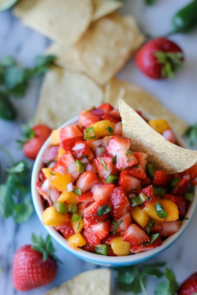 Because fruit salads reign supreme. Recipe: Strawberry Mango Salad 
