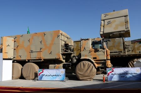 Bavar-373 system is displayed on the National Defence Industry Day in Tehran