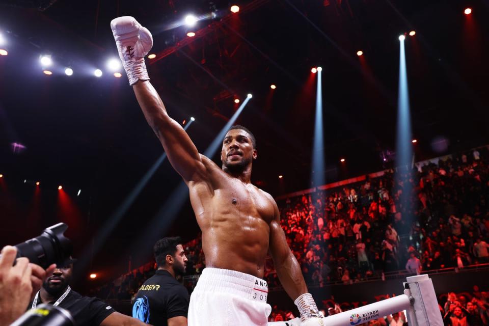 Joshua after stopping Otto Wallin in 2023 (Getty Images)