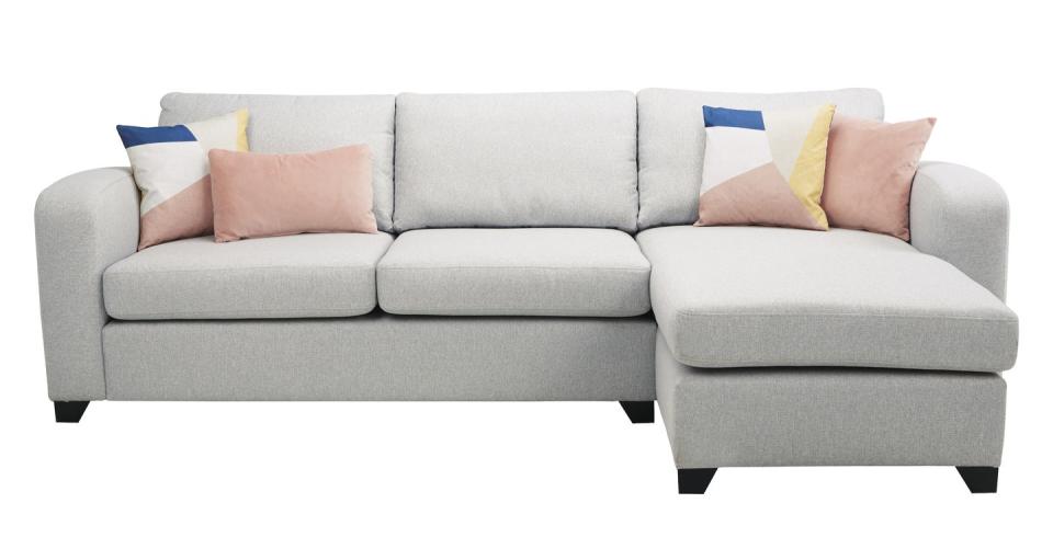 <p>Upholstered in beautifully soft yet hard-wearing fabric with no-plump, pillow-back cushions, gently rounded arms and stylish wooden feet, Layla is the perfect combination of comfort and style. Available in 12 colours.</p><p><a class="link " href="https://www.dfs.co.uk/layla/lya1zflyl#productInformation" rel="nofollow noopener" target="_blank" data-ylk="slk:SHOP NOW;elm:context_link;itc:0;sec:content-canvas">SHOP NOW</a></p>