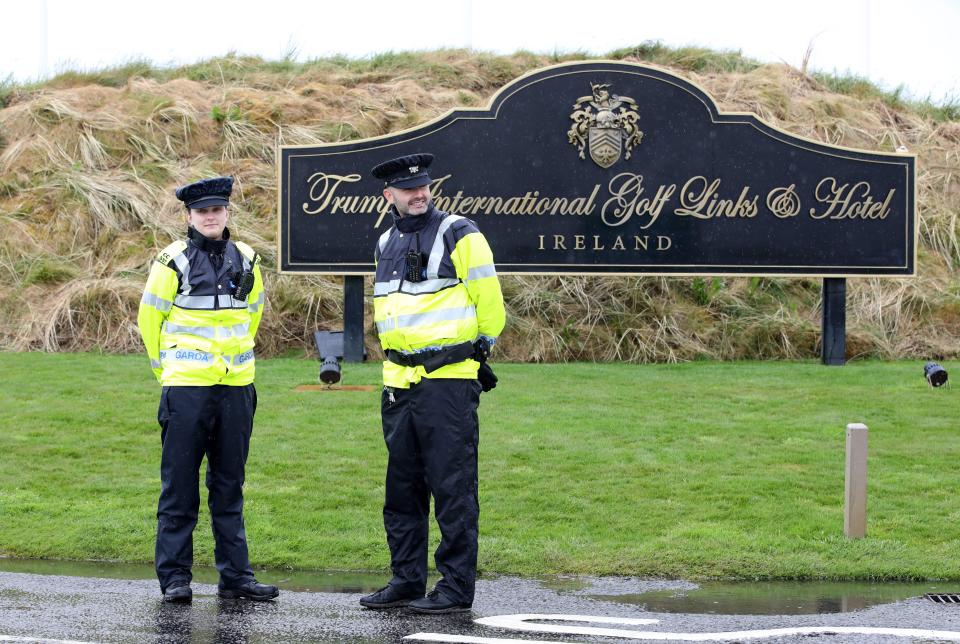 Security is tightened at Trump's golf course in Ireland. (Photo: PAUL FAITH via Getty Images)