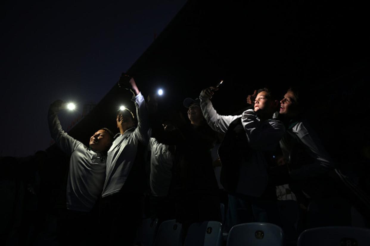 A power outage stops play during a match between two leading rugby teams in Pretoria in early June. Photo by Johan Rynners/Gallo Images/Getty Images