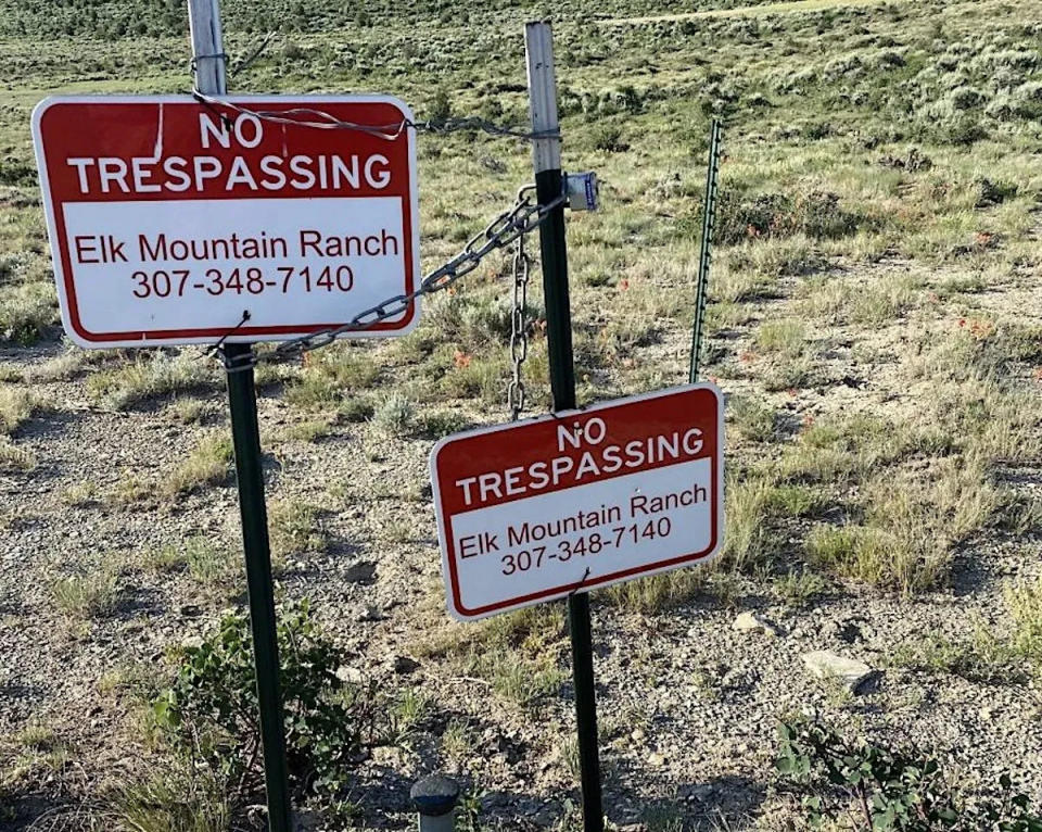 A photo of the southwest Wyoming corner four Missouri hunters passed to access public land.