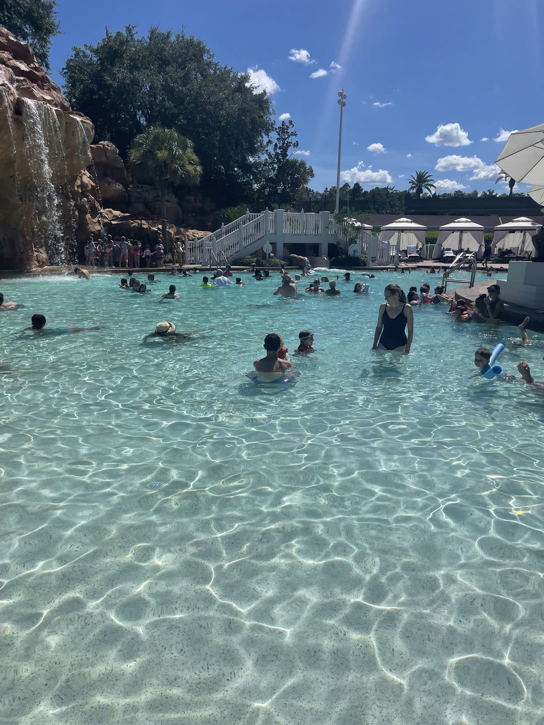 a large pool of water with people in it