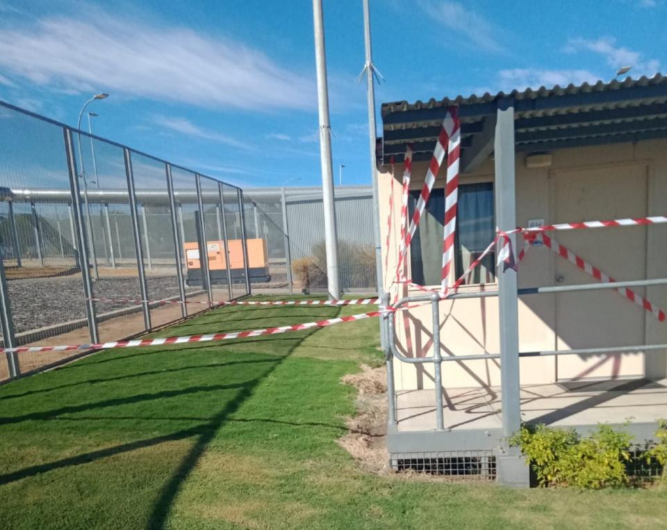 The tunnel was dug beneath an accommodation block in Falcon compound towards the fence picturedRefugee Action Coalition (RAC)