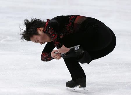 Figure Skating - ISU World Championships 2017 - Men's Free Skating - Helsinki, Finland - 1/4/17 - Shoma Uno of Japan competes. REUTERS/Grigory Dukor