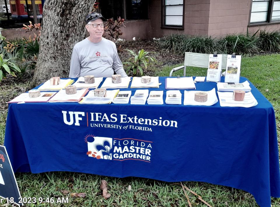 Volunteer Brevard Master Gardeners man booths at local events to answer homeowners' questions about growing plants in coastal Florida.