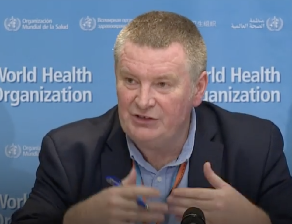 Dr Mike Ryan speaking at a WHO media briefing. Source: Instagram/who