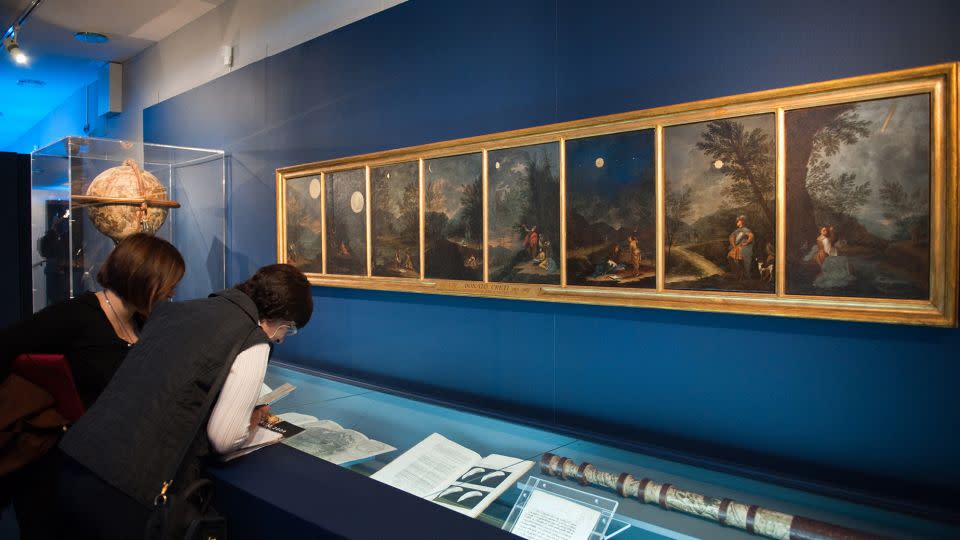 Visitors to the Vatican Museum in 2010 were able to view a series of paintings from 1711 by Donato Creti.  The third painting on the right depicts Jupiter in the night sky.  - Vincenzo Pinto/AFP/Getty Images