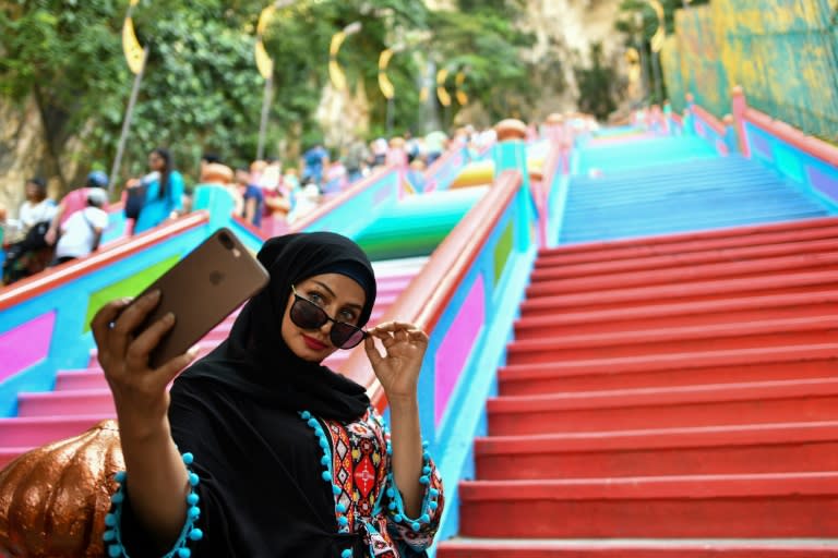 Malaysia's Batu Caves temple in Kuala Lumpur has had a controversial paint job as part of a Hindu ritual