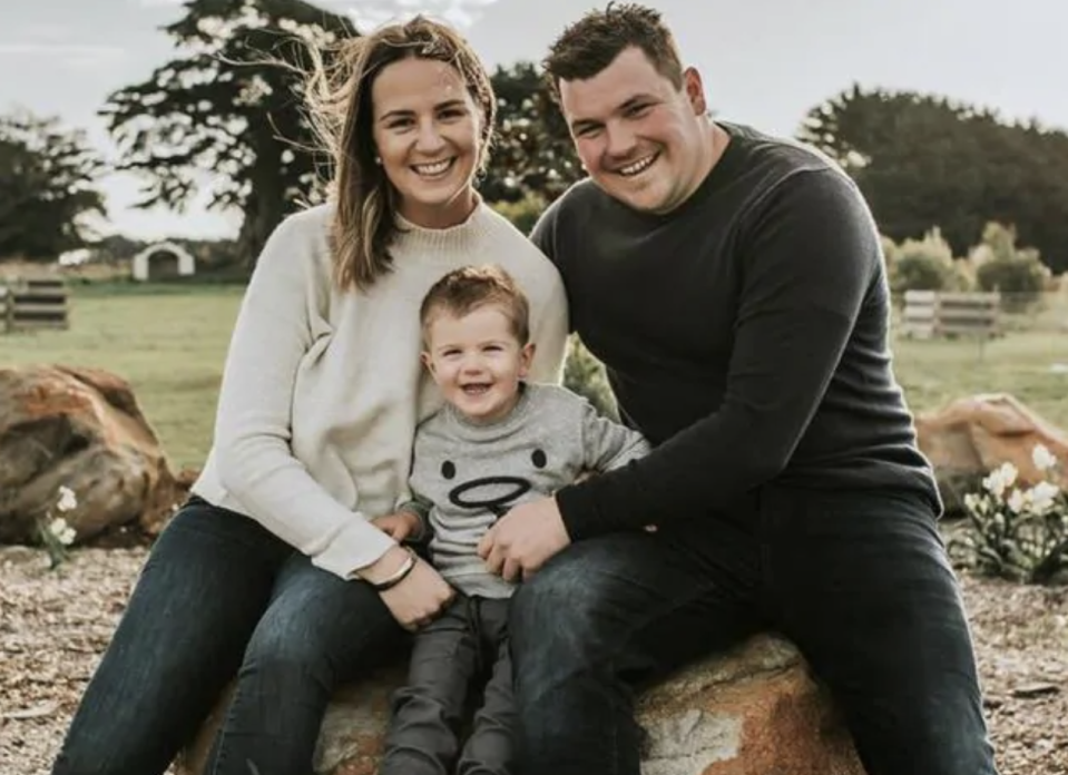 Duncan Craw is pictured with his wife Taylia and son Levi.