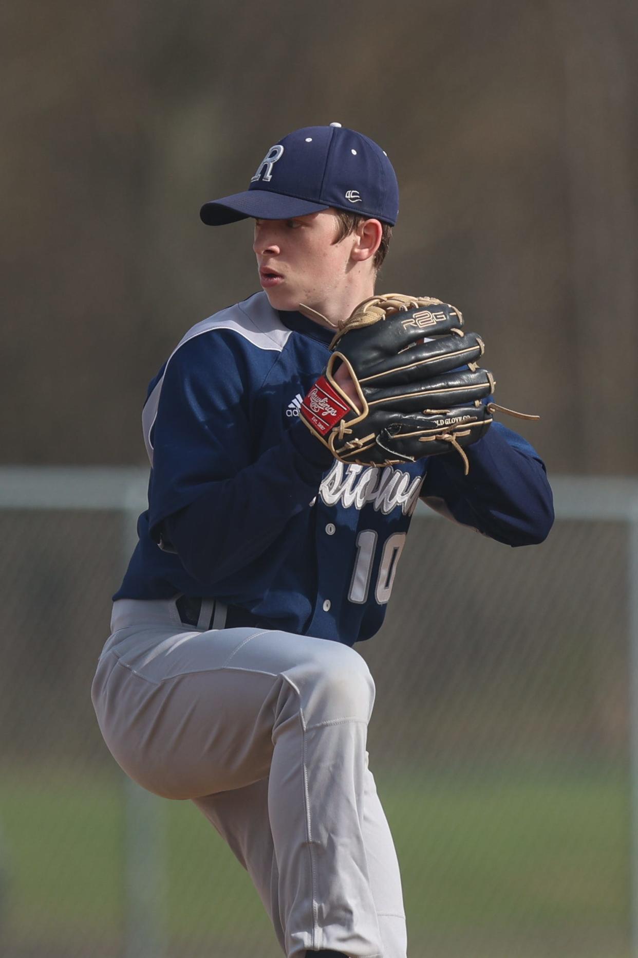 Rootstown sophomore pitcher Austin Biggin winds up on the mound during a recent game.